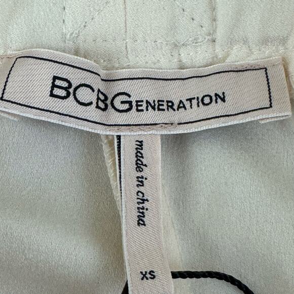 BCBGeneration Pants Womens XS Paperbag Waist Tie Belt Pale Pink Pull On READ - Picture 6 of 15